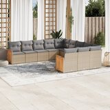 Maison Chic Seti vrtnega pohištva - Vrtna garnitura - Vrtni pohištvo set 11-delna z blazinami bež poli ratan, (21810963) | Shoptok.si