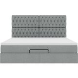 vidaXL Otomanski posteljni okvir z vzmetnico siv 160x200 cm blago | Shoptok.si