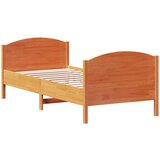  The Living Store Posteljni okvir brez vzmetnice voščeno rjav 75x190 cm borovina - Posteljni Okvir, (21497855) | Shoptok.si
