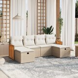 vidaXL 6-dijelni set vrtnih sofa s jastucima bež od poliratana | shoptok.hr