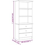  Regal za knjige s ladicama ALTA bijeli 60x35x142 cm od borovine | shoptok.hr