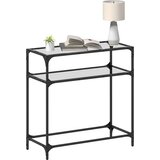 vidaXL Stolić s prozirnom staklenom površinom 80x35x81 cm čelik | shoptok.hr