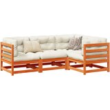 vidaXL 4-dijelni set vrtnih sofa s jastucima voštano smeđi od borovine Cijene