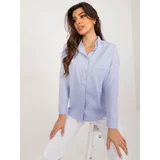 Fashion Hunters Light blue button-down oversize shirt