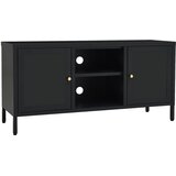 TV ormarić crni 105 x 35 x 52 cm od čelika i stakla | shoptok.hr
