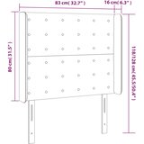  Uzglavlje s ušima crno 83x16x118/128 cm baršunasto | shoptok.hr