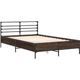  Okvir kreveta smeđi hrast 140x200cm konstruirano drvo i metal | shoptok.hr