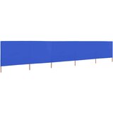  Vjetrobran s 5 panela od tkanine 600 x 80 cm azurno plavi | shoptok.hr