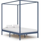  Posteljni okvir z baldahinom siv iz trdne borovine 120x200 cm Cene