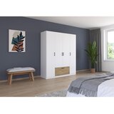 Boxxx OMARA ZA OBLAČILA, bela, hrast artisan | Shoptok.si