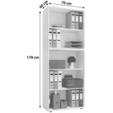 P & B PISARNIŠKI REGAL 70/178/37 cm siva | Shoptok.si