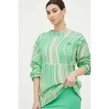 ADIDAS BY STELLA MCCARTNEY Bombažen pulover ženska, zelena barva