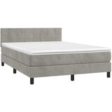  Krevet s oprugama i madracem svjetlosivi 140x190 cm baršunasti | shoptok.hr