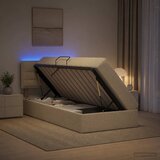  LED krevet za pohranu s madracem Krem 100 x 200 cm Tkanina | shoptok.hr