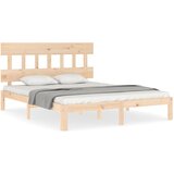 vidaXL Okvir kreveta s uzglavljem 160 x 200 cm od masivnog drva Cijene
