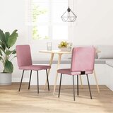  Blagovaonske stolice 2 kom ružičaste baršunaste | shoptok.hr