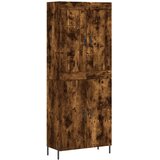  Visoka komoda dimljeni hrast 69,5x34x180 cm konstruiranog drva Slike