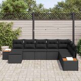  Vrtna sedežna garnitura z blazino 8 pcs Črna Poliratan, (5000133357) | Shoptok.si