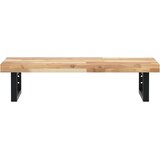  Zidna polica za umivaonik od čelika i masivnog bagremovog drva Smeđa 80 x 40 x 4 cm | shoptok.hr