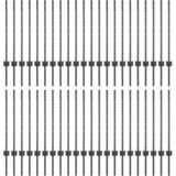  Stup za ogradu 44 pcs Siva 120 cm Čelik | shoptok.hr