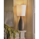 Kave Home Bela/svetlo siva namizna svetilka s tekstilnim senčilom (višina 77 cm) Viona – | Shoptok.si