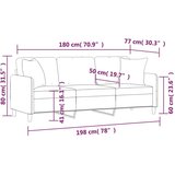 vidaXL Kavč trosed z blazinami svetlo siv 180 cm blago | Shoptok.si