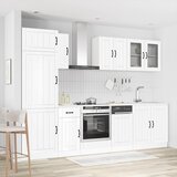  Set kuhinjskih ormarića od 8 dijelova "Lucca" od visokosjajnog bijelog inženjerskog drva Bijela | Shoptok.si