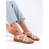 Shelvt White women's sandals with thick soles Cijene