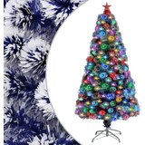 vidaXL Umetna novoletna jelka LED bela in modra 120 cm optična vlakna | Shoptok.si