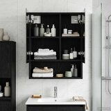  Kupaonski ormar s ogledalom Crni hrast 50 x 14,5 x 70 cm | shoptok.hr