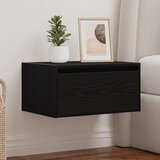  Zidni noćni ormarić s LED svjetlima crni hrast | shoptok.hr