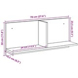 vidaXL Stenska omarica 70x16,5x30 cm črna inženirski les | Shoptok.si