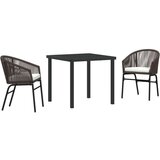  3-dijelni vrtni set za objedovanje smeđi poli ratan | shoptok.hr