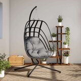 vidaXL Viseči stol jajček s stojalom antracit jeklo | Shoptok.si