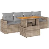  5-dijelni vrtni set sofa s jastucima bež od poliratana | shoptok.hr