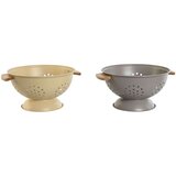  Ocjeđivač Home ESPRIT Bež Siva Bambus Nehrđajući Čelik 30 x 24 5 x 14 cm (2 kom.) | shoptok.hr