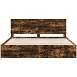 Krevetna konstrukcija s uzglavljem Dimljeni hrast 200 x 200 cm | shoptok.hr