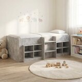  Loft krevet s ormarom 3 kom. Betonska siva Konstruirano drvo - Betonska siva | shoptok.hr