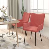  Jedilni stoli 2 kosa roza žamet, (20701089) | Shoptok.si