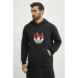 Adidas Bombažen pulover moški, črna barva, s kapuco, IS0208