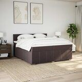  Krevet s oprugama i madracem tamnosmeđi 200x200 cm od tkanine | shoptok.hr