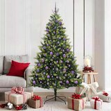 vidaXL Umjetno zložljivo božično drevo 300 LED Zelena 180 cm PVC in PE | Shoptok.si