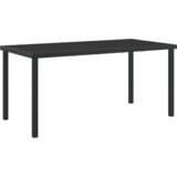 vidaXL 5-dijelni set za objedovanje u vrtu s jastučićima, siva poli ratan, vrtni stol, crn 160x80x73 cm od kaljenog stakla | shoptok.hr