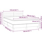  s oprugama i madracem tamnosivi 140x190 cm od tkanine | shoptok.hr