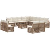 vidaXL Vrtna sedežna garnitura 14 pcs Bež poli ratan, (5000270773) | Shoptok.si