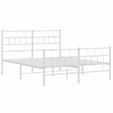  Metalni okvir kreveta uzglavlje i podnožje bijeli 140 x 190 cm | shoptok.hr