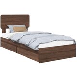  Postelja s shranjevanjem Rjav hrast 75 x 190 cm Konstruiran les, (5000106870) | Shoptok.si