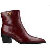 Lola Casademunt Škornji Lc Textured Leopard Leather Effect Ankle Bordo Cene