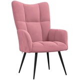  Stolica za opuštanje s osloncem za noge ružičasta baršunasta | shoptok.hr