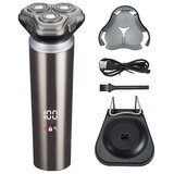 INF Moški rotacijski brivnik — vlažno/suho, USB, IPX7, LED zaslon, 80 min Silver, (5000287214) | Shoptok.si